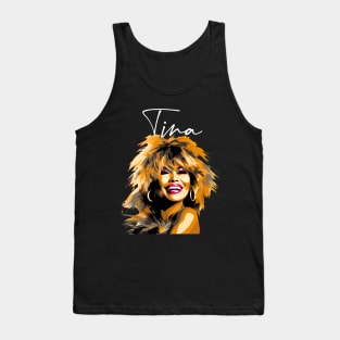 Tina Turner: The Queen of Rock, RIP 1939 - 2023 on a Dark Background Tank Top